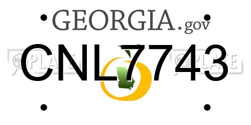 CNL7743 Georgia License Plate