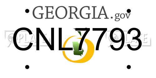 CNL7793 Georgia License Plate