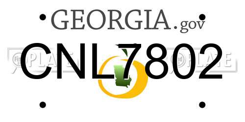 CNL7802 Georgia License Plate