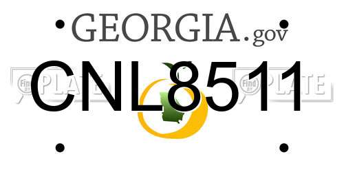 CNL8511 Georgia License Plate