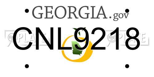 CNL9218 Georgia License Plate