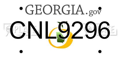 CNL9296 Georgia License Plate