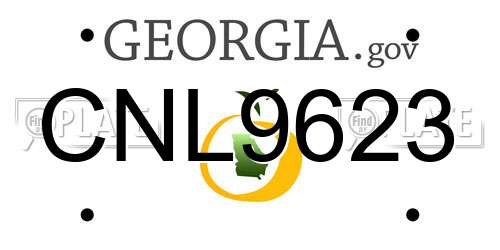CNL9623 Georgia License Plate