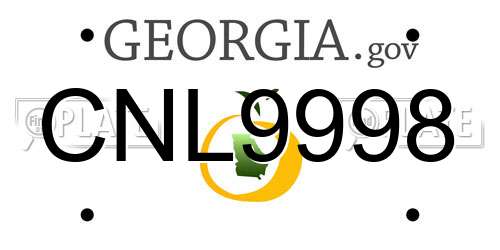 CNL9998 Georgia License Plate