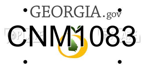 CNM1083 Georgia License Plate