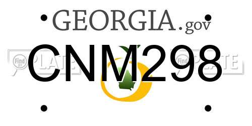 CNM298 Georgia License Plate