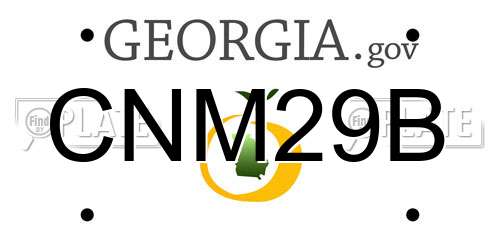 CNM29B Georgia License Plate