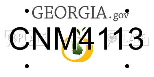 CNM4113 Georgia License Plate
