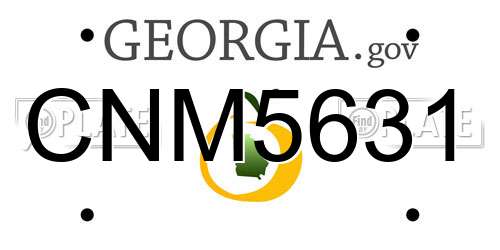 CNM5631 Georgia License Plate
