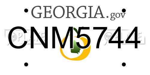 CNM5744 Georgia License Plate