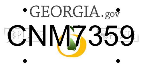 CNM7359 Georgia License Plate