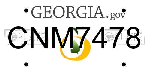 CNM7478 Georgia License Plate