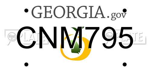 CNM795 Georgia License Plate