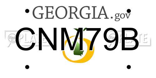 CNM79B Georgia License Plate
