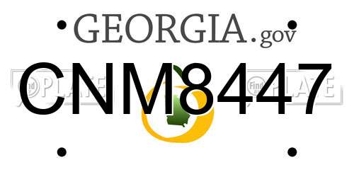 CNM8447 Georgia License Plate