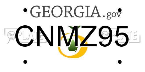CNMZ95 Georgia License Plate