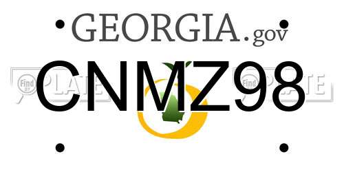 CNMZ98 Georgia License Plate
