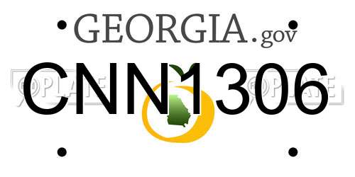 CNN1306 Georgia License Plate