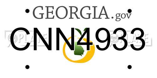 CNN4933 Georgia License Plate