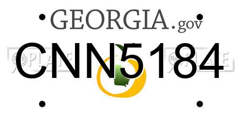 CNN5184 Georgia License Plate
