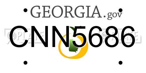 CNN5686 Georgia License Plate