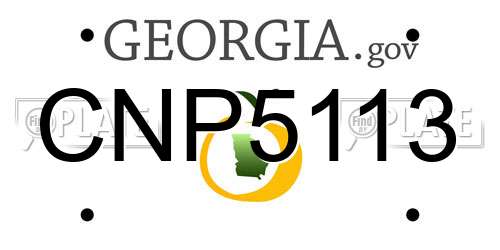 CNP5113 Georgia License Plate
