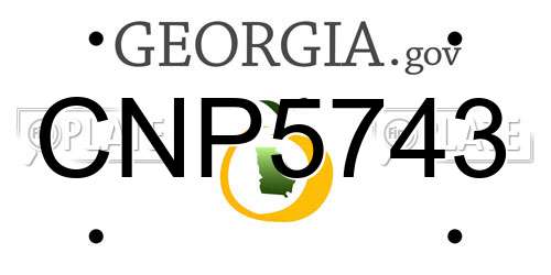 CNP5743 Georgia License Plate