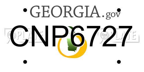 CNP6727 Georgia License Plate