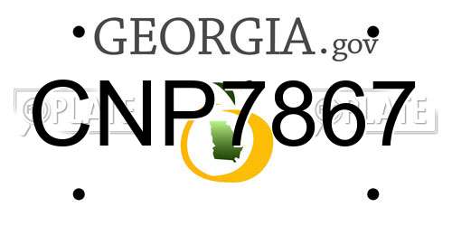 CNP7867 Georgia License Plate