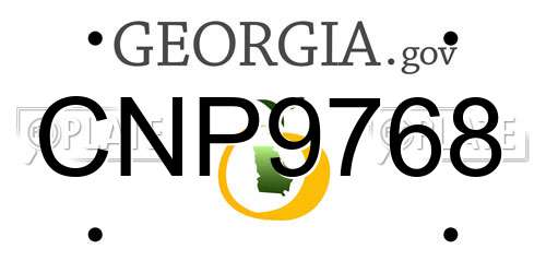 CNP9768 Georgia License Plate