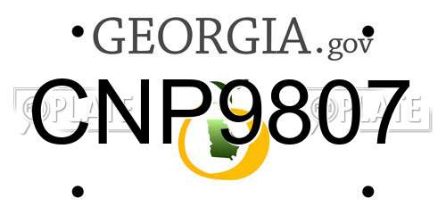 CNP9807 Georgia License Plate