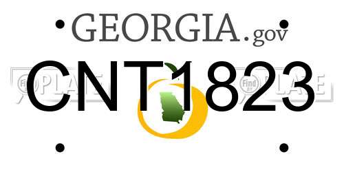 CNT1823 Georgia License Plate