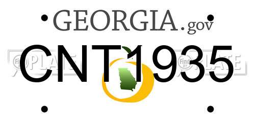 CNT1935 Georgia License Plate