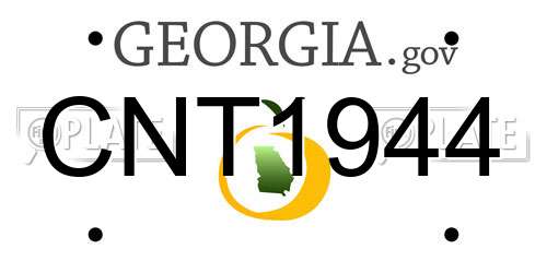 CNT1944 Georgia License Plate