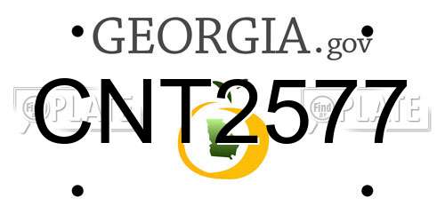 CNT2577 Georgia License Plate