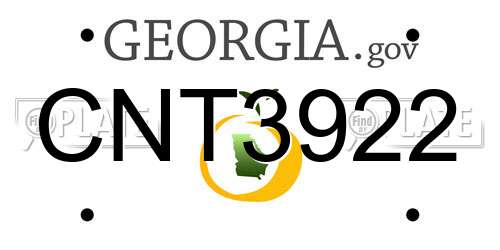 CNT3922 Georgia License Plate