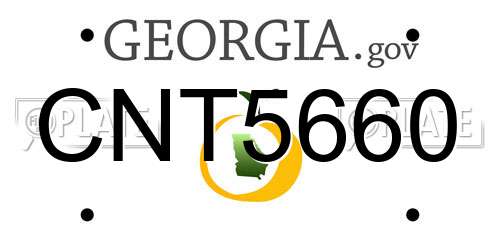 CNT5660 Georgia License Plate