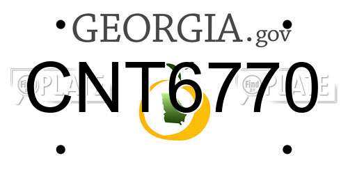 CNT6770 Georgia License Plate