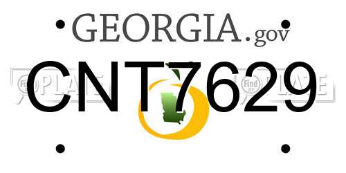 CNT7629 Georgia License Plate
