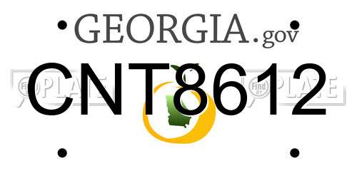 CNT8612 Georgia License Plate