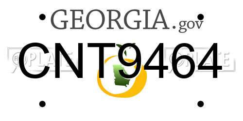CNT9464 Georgia License Plate