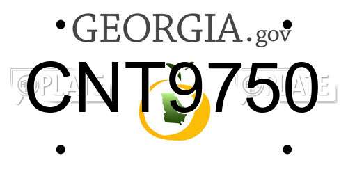CNT9750 Georgia License Plate