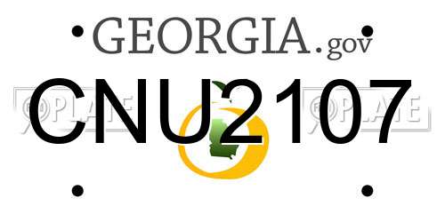 CNU2107 Georgia License Plate
