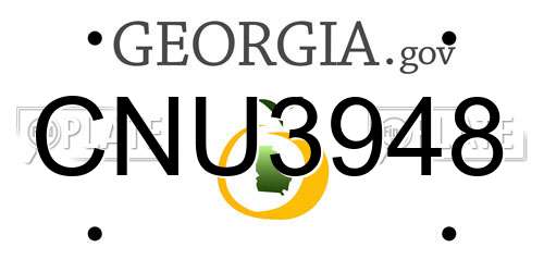 CNU3948 Georgia License Plate