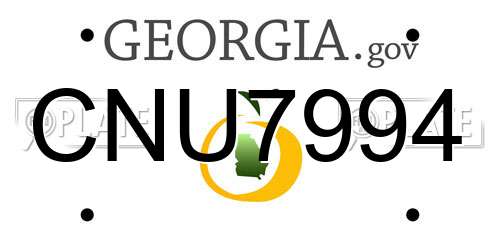 CNU7994 Georgia License Plate