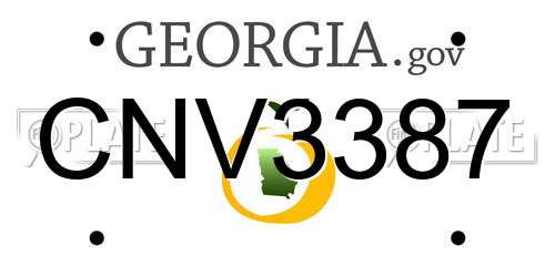 CNV3387 Georgia License Plate