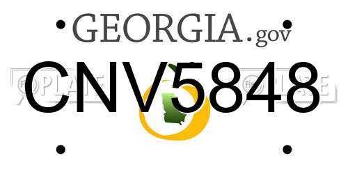 CNV5848 Georgia License Plate