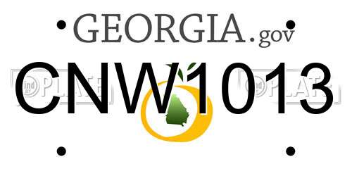CNW1013 Georgia License Plate