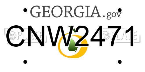 CNW2471 Georgia License Plate
