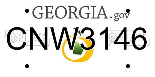 CNW3146 Georgia License Plate